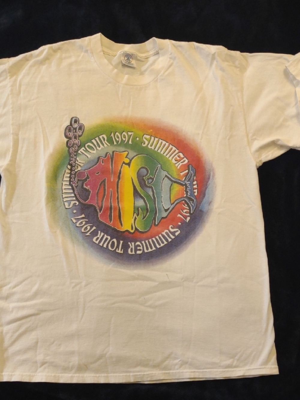 Vintage 1997 Summer Tour Phish - Great Went - White Tee W/Rainbow Logo - Size XL